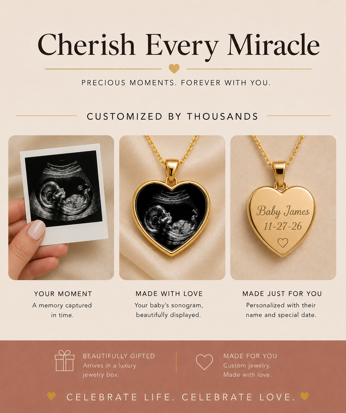 Sonogram Maternity Necklace - Expected Blessings